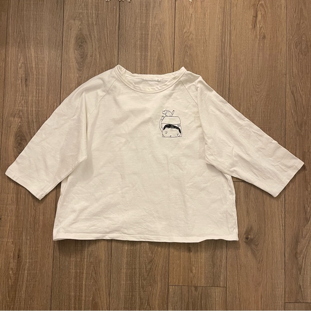 Le Jardin women White Graphic Tee size L